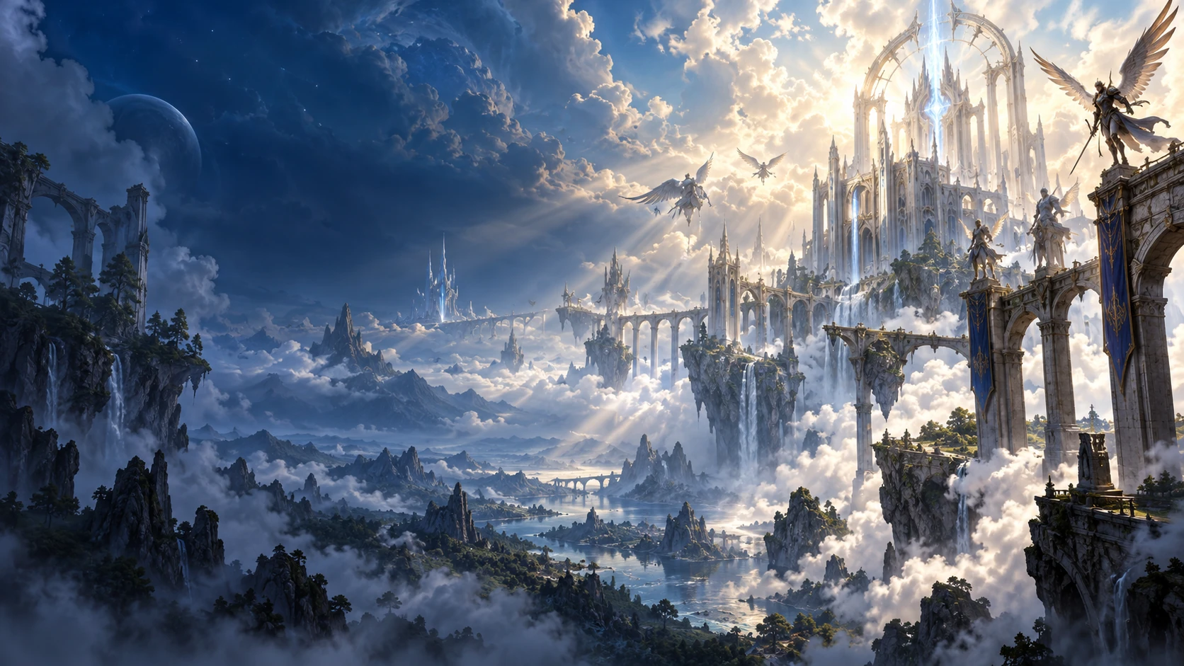 Original Aion 2-inspired celestial citadel artwork